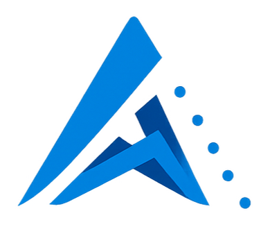 Arquentix logo Light blue shaped triangle with dots on the side - Arquentix logo